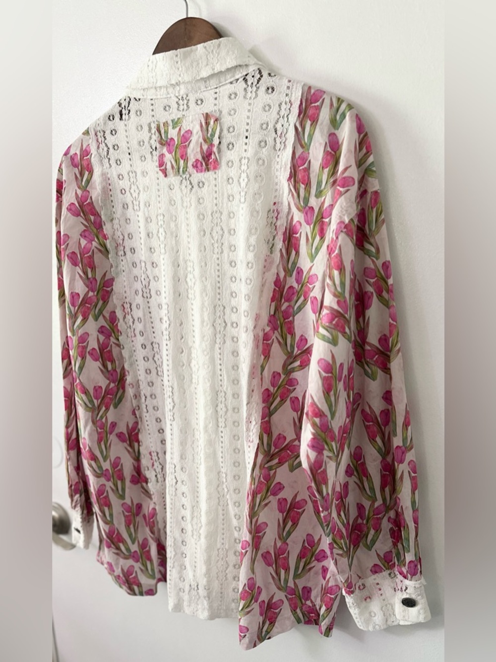 POL Cotton Oversized Floral Lace Button Down – Size Medium NWOT - Picture 8 of 14